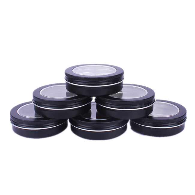 Black round aluminum foil seal jar Aluminium Container Manufacturers