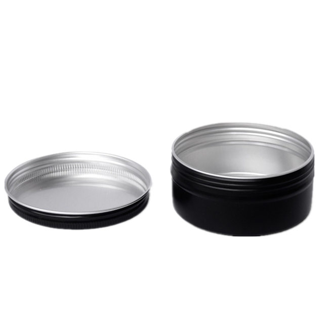 Black round aluminum foil seal jar Aluminium Container Manufacturers