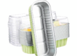 100 Pack Mini Loaf Pans with Lids for Cake and Cupcake Baking