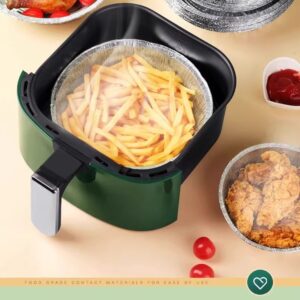 Disposable Aluminium Foil Trays with Oil-Absorbing Paper for Air Fryer Use