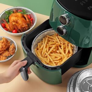 Disposable Aluminium Foil Trays with Oil-Absorbing Paper for Air Fryer Use