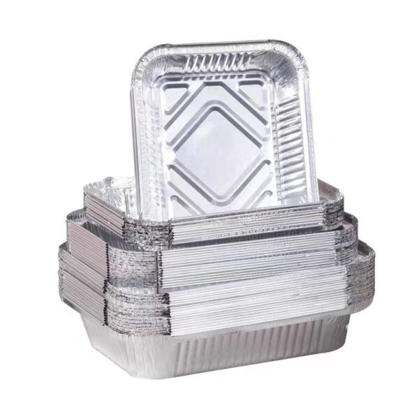 Custom Size Disposable Aluminum Foil Lunch Box with Lid for Takeout