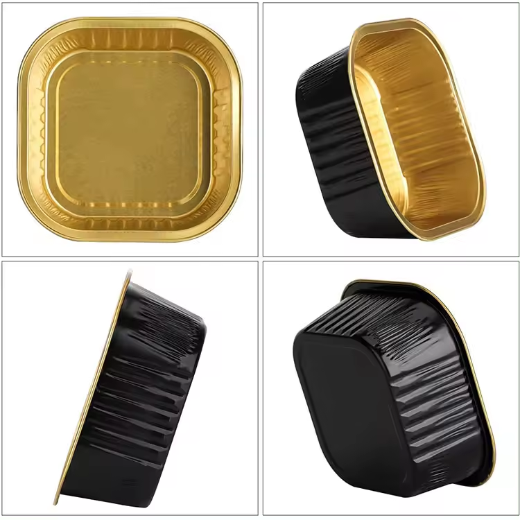 Disposable Food Grade Aluminium Foil Container Rectangle Tray Box Cup for Takeaway Packaging (3) Disposable Food Grade Aluminium Foil Container | Takeaway Packaging Tray Box