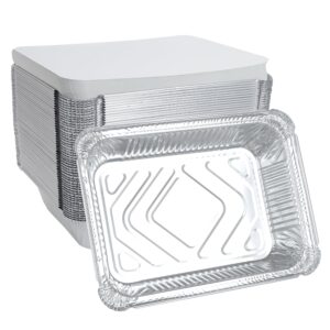  Silver Disposable Aluminium Foil Tray with Lid for Takeaway and Food Packing
