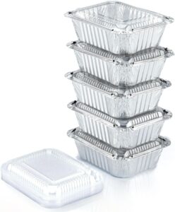  Silver Disposable Aluminium Foil Tray with Lid for Takeaway and Food Packing