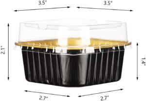 180ml Black Mini Cake Pans with Lids | Disposable Aluminum Foil Cupcake Tins