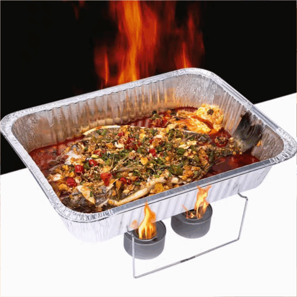 R32140A Rectangle Aluminium Foil Container 325×262×40mm for BBQ & Fast Food Packaging (1) R32140A Disposable Rectangle Aluminium Foil Tray for BBQ and Food Packaging