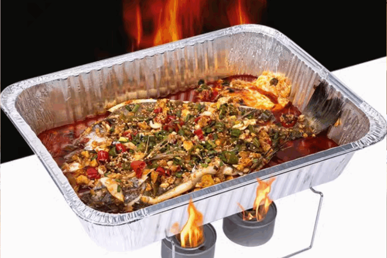 R32140A Disposable Rectangle Aluminium Foil Tray for BBQ and Food Packaging