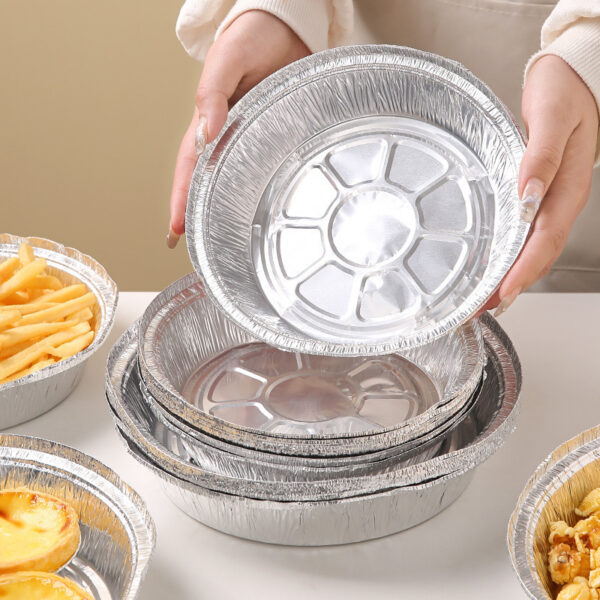 Round Disposable Aluminium Foil Baking Trays for Air Fryer and Oven