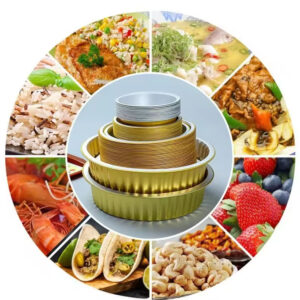Small Disposable Aluminium Foil Containers with Lids for Baking and Takeout