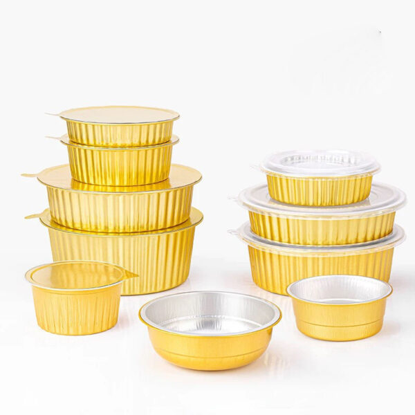 Small Disposable Aluminium Foil Containers with Lids for Baking and Takeout