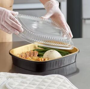 750ml Disposable Aluminium Foil Takeout Pan with Flat Plate Lid