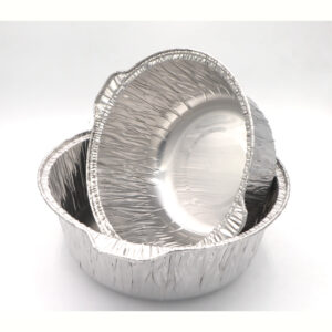 Thickened Round Aluminum Foil Container with Lid for Takeout and Picnic